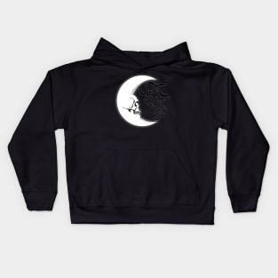 Skull Moon with Bats Kids Hoodie